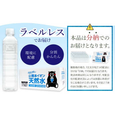 熊本イオン純天然水 ラベルレス 500ml×45本 《7-14日以内に出荷予定(土日祝除く)》 