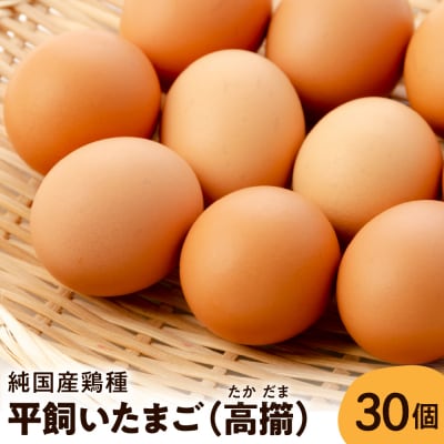 【山形県東根市産】 平飼いたまご 高擶 30個入 (破損補償含む) 半澤鶏卵提供 hi071-001