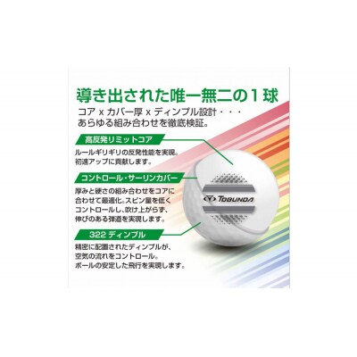 ゴルフボール トブンダ/ホワイト×グレー/4面アライメント/12球