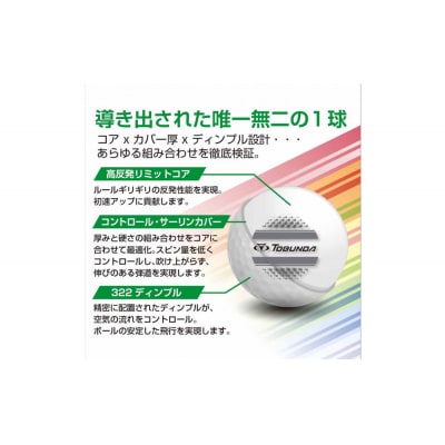 ゴルフボール トブンダ/ホワイト×グリーン/4面アライメント/12球