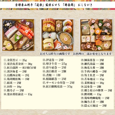 京料理 道楽 冷蔵おせち三段重「都春錦」約2人前|京都 老舗料亭 本格和風おせち 大人気