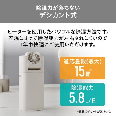 サーキュレーター衣類乾燥除湿機　デシカント式　5L　IJDC-P60-C　アイボリー