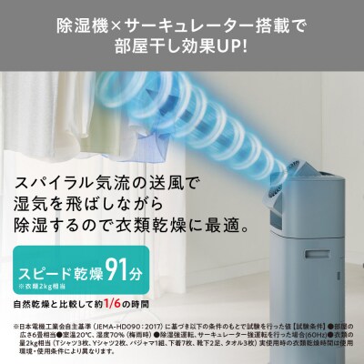 サーキュレーター衣類乾燥除湿機　デシカント式　5L　IJDC-P60-AH　ブルーグレー