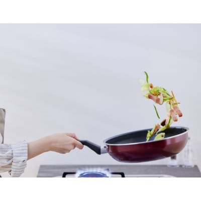 ダイヤモンドコートフライパン炒め鍋 IH・ガス火両用26cm VDI-W26 ワインレッド