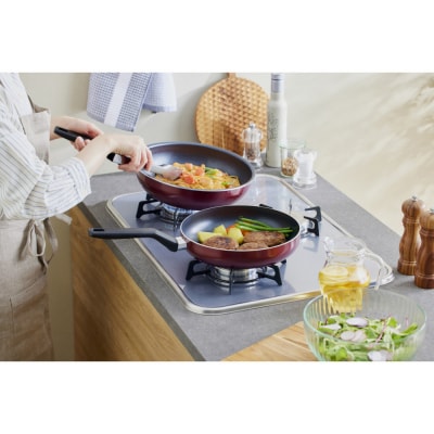 ダイヤモンドコートフライパン炒め鍋 IH・ガス火両用26cm VDI-W26 ワインレッド