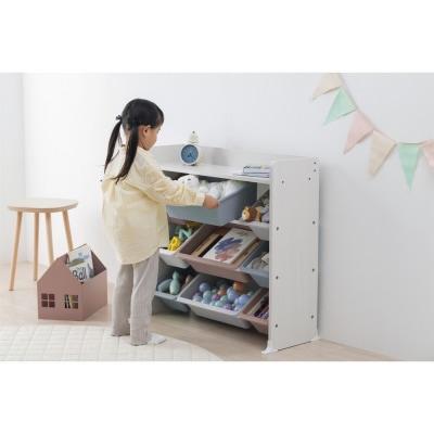 天板付きキッズトイハウスラック TKTHR-39R ホワイト