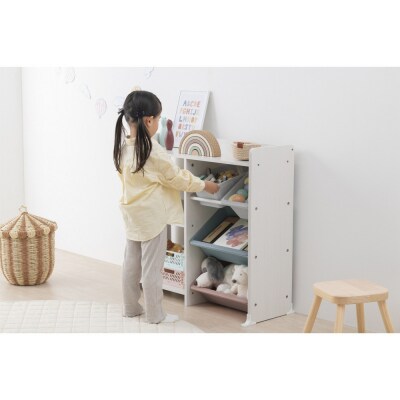 本棚付トイハウスラック HTHR-34R ホワイト