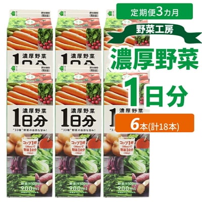 【定期便3カ月】野菜工房 濃厚野菜1日分 6本 | 野菜 ドリンク ジュース 砂糖不使用 _DT16