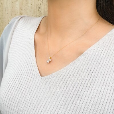 K18YG　アコヤ真珠　ダイヤモンド　ネックレス(#103:01112478)