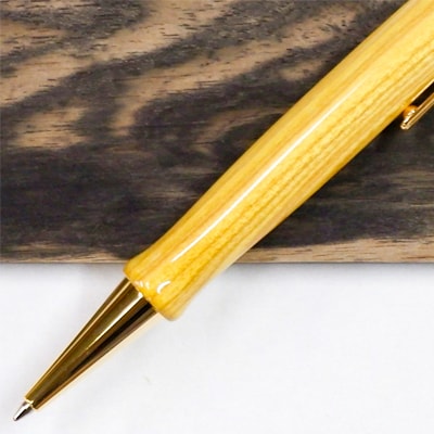 木製ボールペン(百木ペン)クリック　漆・金具ゴールド金10K