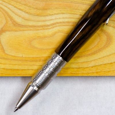 木製ボールペン　(百木ペン)　デュラクリック　黒柿