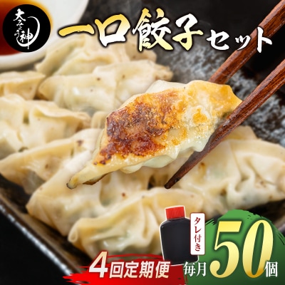 ＜定期便・全4回＞「一口餃子の大明神」一口餃子セット 50個入り×1袋 タレ付き 毎月お届け