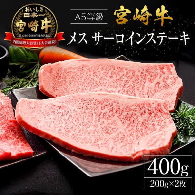 プレミアムシリーズ 宮崎県産 倉薗牧場 A5等級 宮崎牛 メス サーロインステーキ 