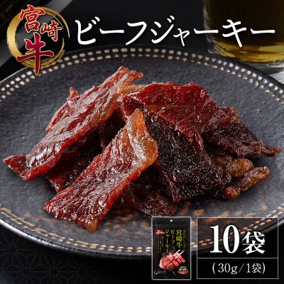 宮崎牛 ビーフジャーキー 10袋 (30g×10袋) おつまみ 宮崎県産