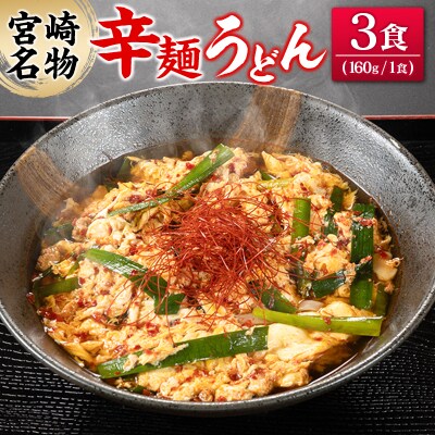 辛麺うどん 3食分 (160g×3食) 半生 インスタント 常温保存 一心うどん 