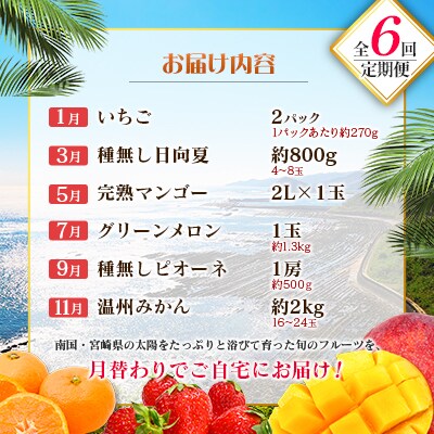【奇数月6回定期便】南国宮崎産人気フルーツ詰め合わせ(C-1コース M310)