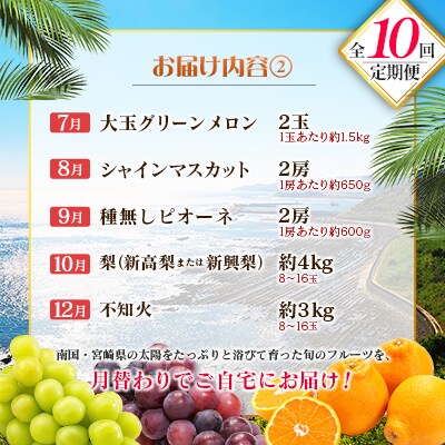 【10回定期便】南国宮崎産人気フルーツ詰め合わせ(E-1コース M500)