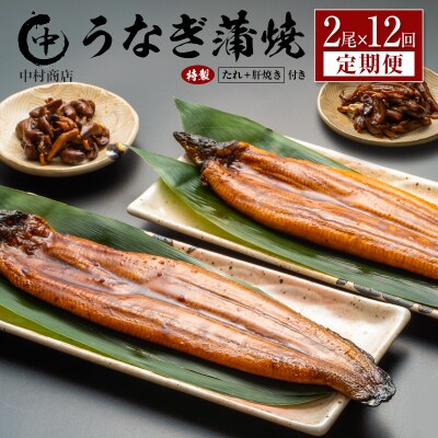 ＜定期便＞2尾×全12回 国産 うなぎ 蒲焼 有頭 計4.3kg以上(1回あたり 計362g以上) 