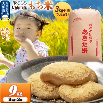 もち米 9kg(3kg×3袋)令和7年産 秋田県 大仙市産|22_ssn-070901