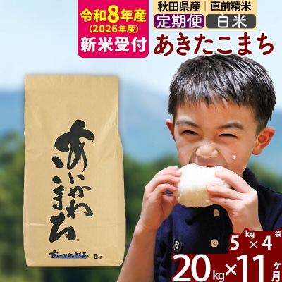 R8産 新米受付《定期便11ヶ月》あきたこまち 20kg【白米】|foap-10811s