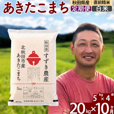 令和7年産《定期便10ヶ月》秋田県産あきたこまち 20kg 白米|szap-10810