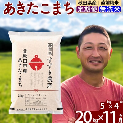 令和7年産《定期便11ヶ月》秋田県産あきたこまち20kg 無洗米|szap-30811