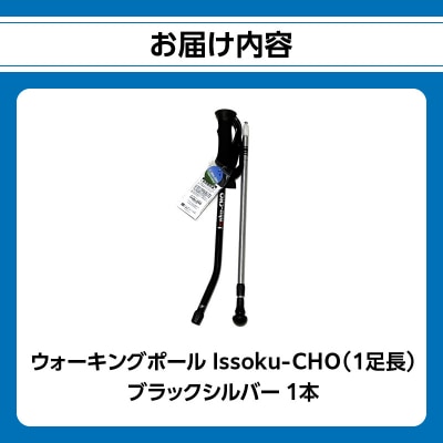 【敬老の日ギフト】ウォーキングポールIssoku-CHO ブラックシルバー1本_R17007-K