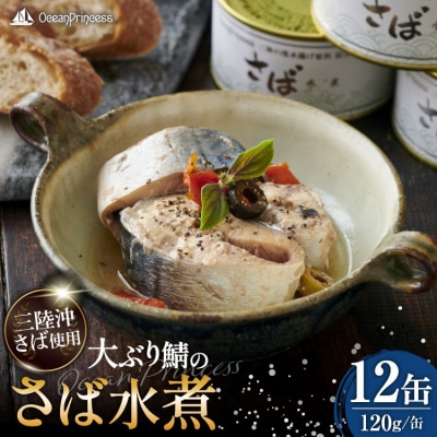 OceanPrincess 大ぶり鯖のさば缶 12缶 セット 水煮[モンマルシェ 20565067]
