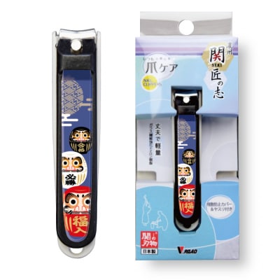 和製爪切り　民芸　だるま(VN2-83M-DR)濃州関・匠の志　日本製　カバー付き　爪キャッチャー
