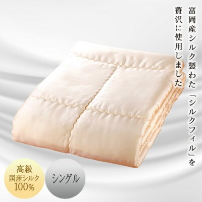 【高級国産シルク100%】 シルク掛け布団(シングル) F20E-273