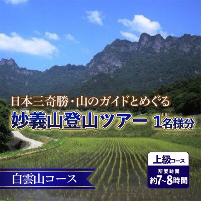 日本三奇勝・山のガイドとめぐる妙義山登山ツアー【上級・白雲山コース】 (1名様分) F21E-208