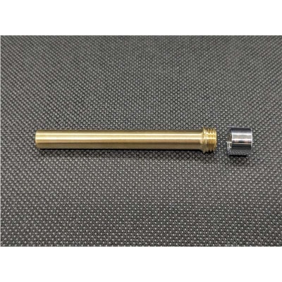 真鍮シャープペン芯入れ バフ研磨のクロームメッキ仕上げキャップ+ゴールドキャップ F21E-285