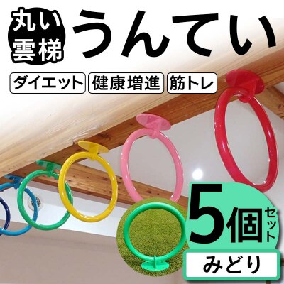 丸い 雲梯(うんてい) 5個セット ＜みどり＞ F21E-275