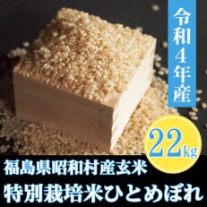 奥会津昭和村産　特別栽培米　ひとめぼれ　玄米22kg