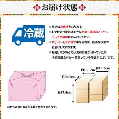 大原・芹生監修 和洋長形六段重 絢爛 約6～7人前|老舗 本格おせち 豪華 華やか 人気おせち 