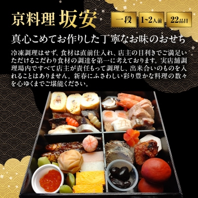 【京料理 坂安】手作り 生おせち一段重 1～2人用 | 京都 本格料亭 人気おせち 2027 正月