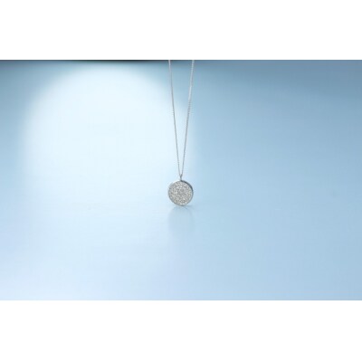 Pt900 ダイヤモンドネックレス 0.095ct / 優美パヴェデザイン/ PT900-N002D