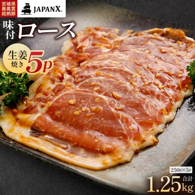 JAPAN X 味付ロース5点セット 生姜焼き5パック【04301-0883-1】