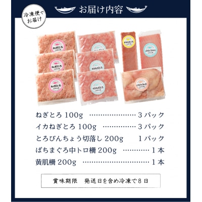 マグロ 中トロ 赤身 ねぎとろ S6(a20-365)