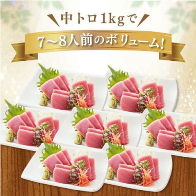 マグロ中トロ訳あり刺身冷凍炙り寿司丼ぶつ切りまぐろ専門店天然本まぐろ中トロ 1kg(a27-013)