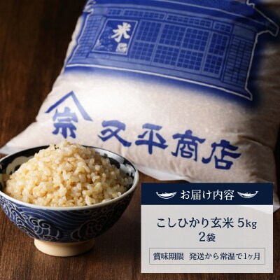 令和7年産 マグロによく合うお米 玄米 コシヒカリ 10kg(5kg×2袋)(a22-076)