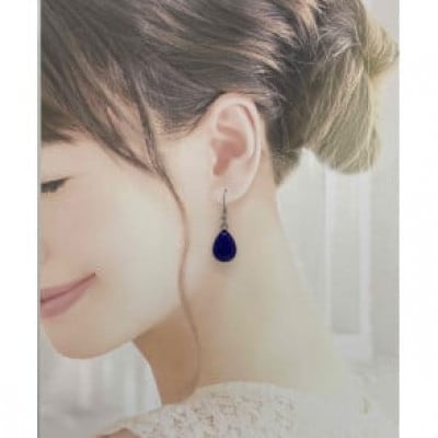 近江瑠璃細工「青の花しずく」ピアス