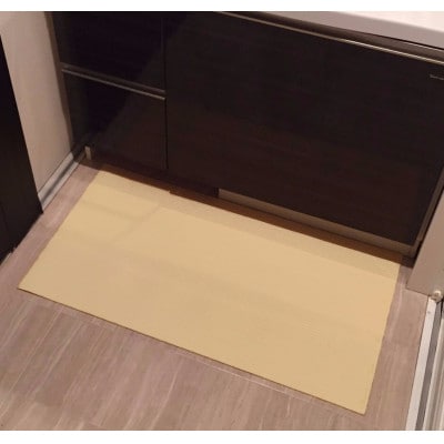 洗濯いらず、ずれない、抗菌 のふく楽　洗面マット　ダークブラウン　と　ナチュラルベージュ