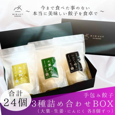 手包み餃子3種詰め合わせBOX　合計24個