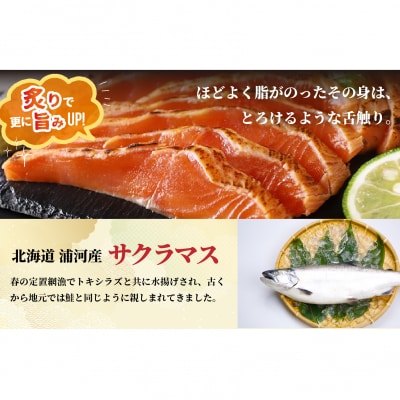 北海道浦河産お刺身用サクラマス(炙り)小分けパック×4P[01-1466]