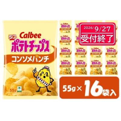 カルビー　ポテトチップス　コンソメパンチ　16袋【1379】
