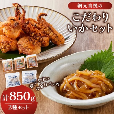 網元自慢のこだわりいかセット(2種・計850g)