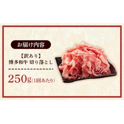 【定期便全3回】【訳あり】【A4～A5ランク】博多和牛 切り落とし 250g
