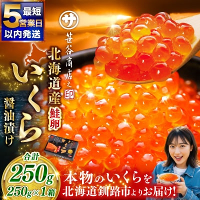 【2026年8月発送】 北海道産いくらしょう油漬250g 笹谷商店