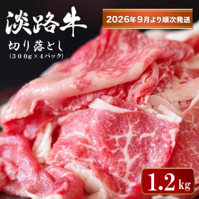 淡路牛 切り落とし1.2kg (300g×4パック)【2026年9月より順次発送】　ao05127